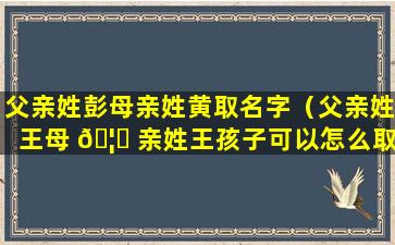 父亲姓彭母亲姓黄取名字（父亲姓王母 🦍 亲姓王孩子可以怎么取名字）